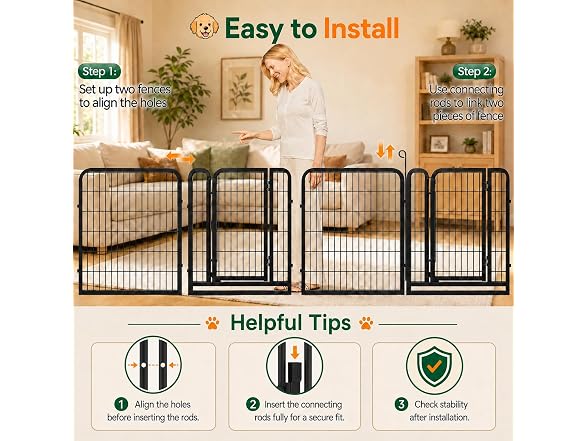 Yaheetech Dog Playpen 32in 24 Panels Pet Fence