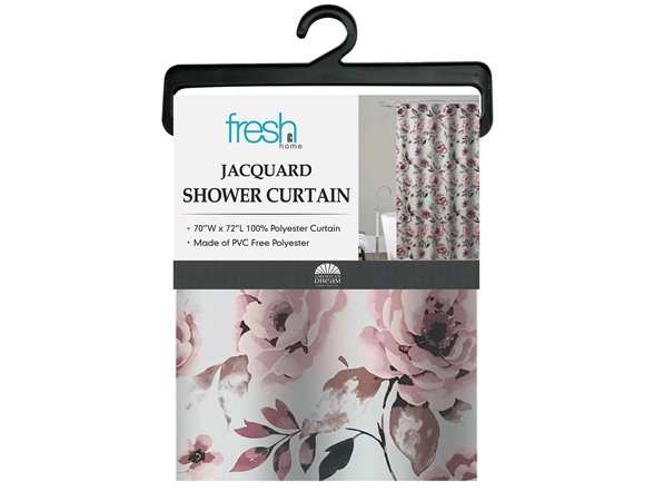 J&V Textiles Jacquard Shower Curtain 70 x 72 Inch