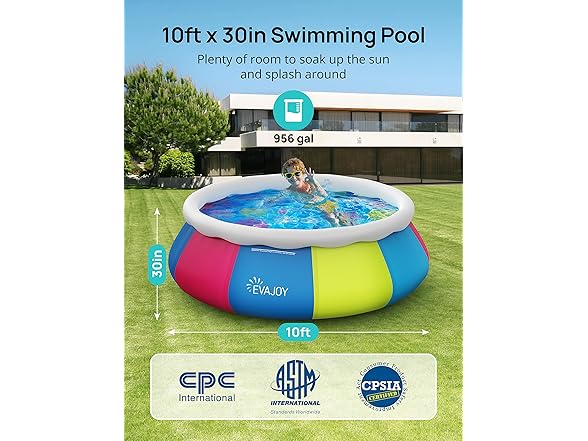 EVAJOY 10ft x 30in Above Ground Swimming Pool