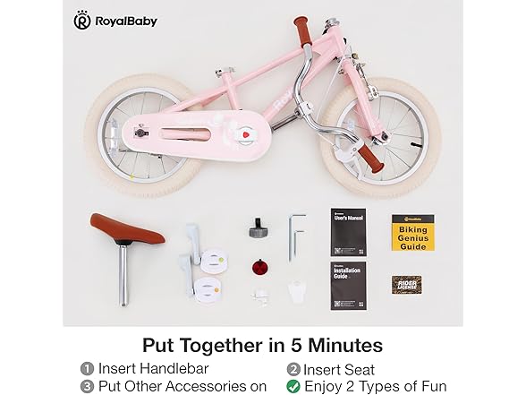 RoyalBaby EZ Kids 14 Inch Balance to Pedal Bike