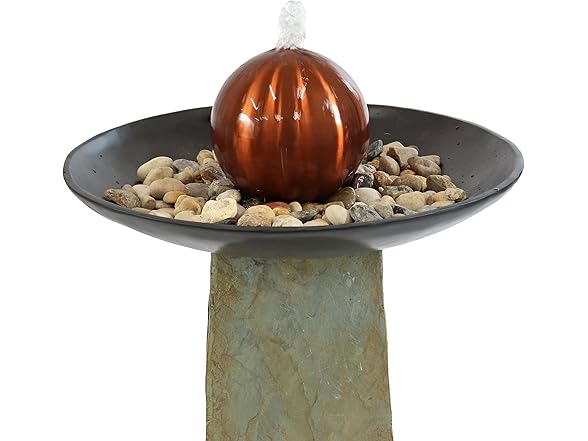 Sunnydaze Freestanding Slate Outdoor Water Fountain