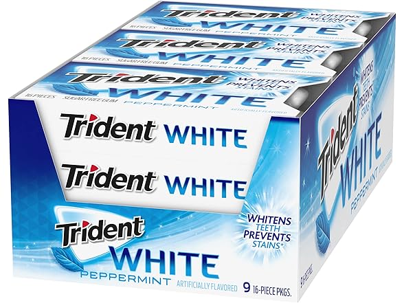 9PK Trident White Peppermint Sugar-Free Gum