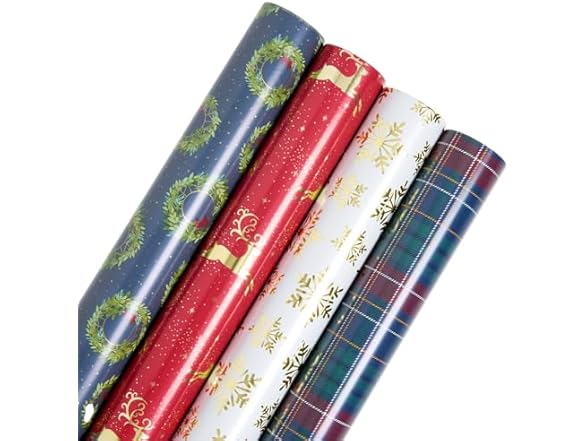 Gartner Studios 12ft Premium Wrapping Paper, 4 Rolls