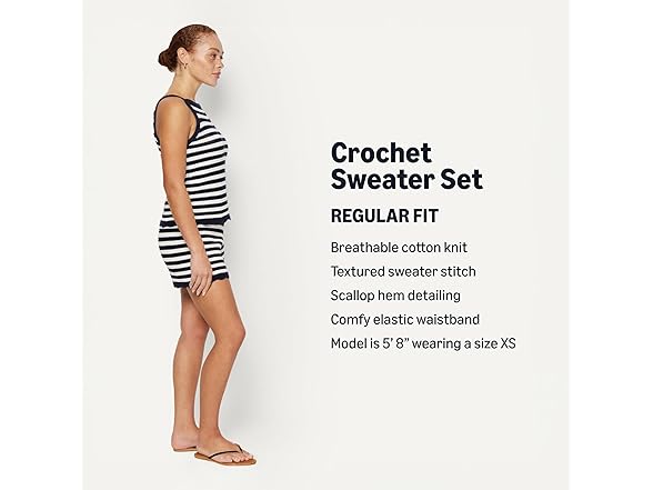 AE Womens Crochet Tank & Shorts Set