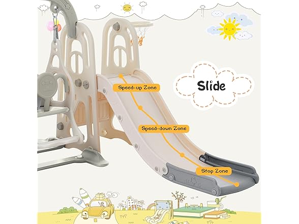 SPOFLYINN 3 in 1 Toddler and Swing Set