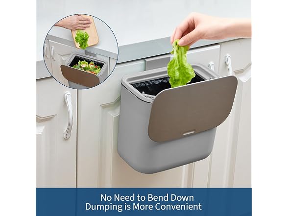 1.8 Gallon/7L Hanging Trash Can with Stainless Steel Lid