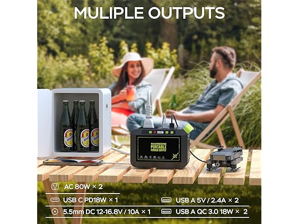 MARBERO Portable Power Station 88Wh Camping Lithium Battery Solar Generator Fast Charging with AC Outlet 120W Peak Power Bank(Solar Panel Optional) for Home Backup Outdoor Emergency RV Van Hunting (Open Box)