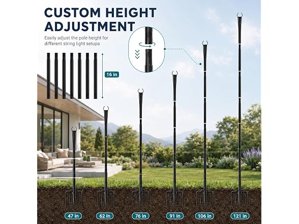 Ainclte 4 Pack 10FT Outdoor String Lights