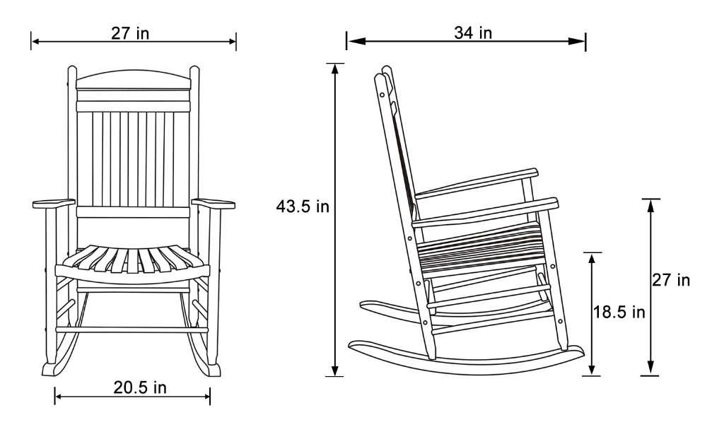 Shine Company Maine Wooden Rocking Chair - Gallery 20