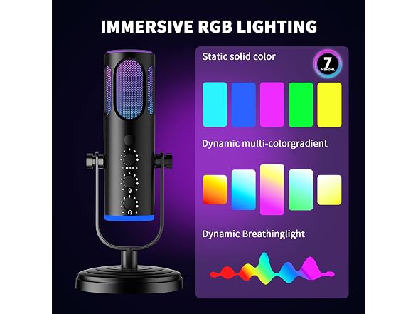 PUPGSIS Gaming Mic RGB Noise Cancel