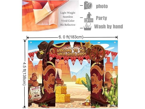 TMCCE 22 PCS Western Cowboy Party Decor