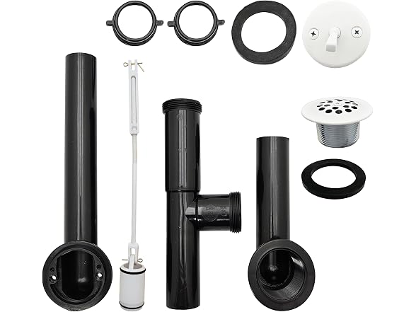 Westbrass 14in Tub Waste Overflow White