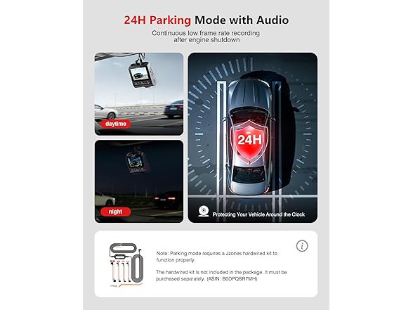 JZONES 4K Dash Cam Front and Rear
