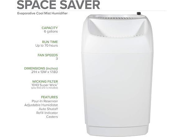 AIRCARE Space-Saver Evaporative Whole