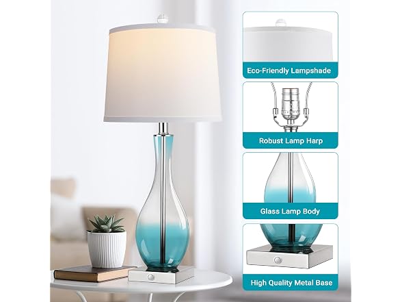WIHTU Glass Table Lamps