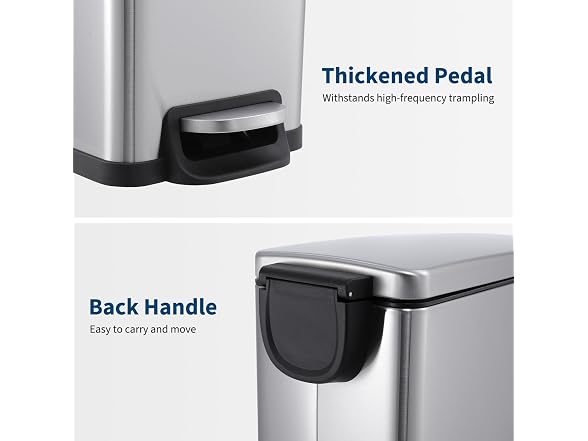 12 Gal & 2.6 Gall Stainless Steel Kitchen Trash Can Combo Set