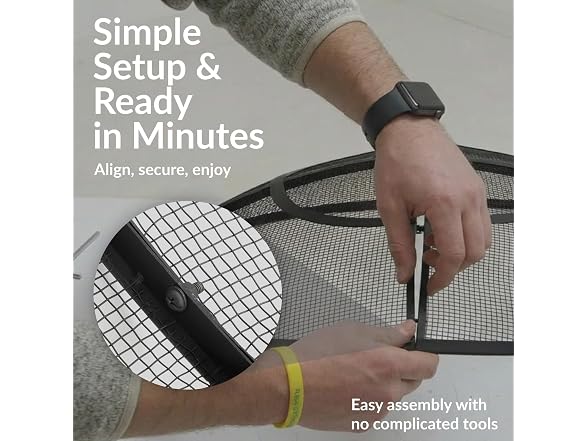 Sunnydaze 24" Round Fire Pit Spark Screen Cover