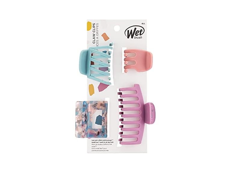 Wet Brush Fashion Claw Clips, Assorted Sizes - 4-Pack, Sunset Pink - Great for Easily Pulling Up Your Hair - Pain-Free Hair Accessories for Women, Men, Boys and Girls