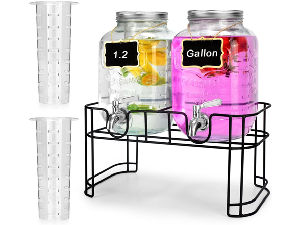 DD&HAPP Glass Drink Dispenser W/ Stand