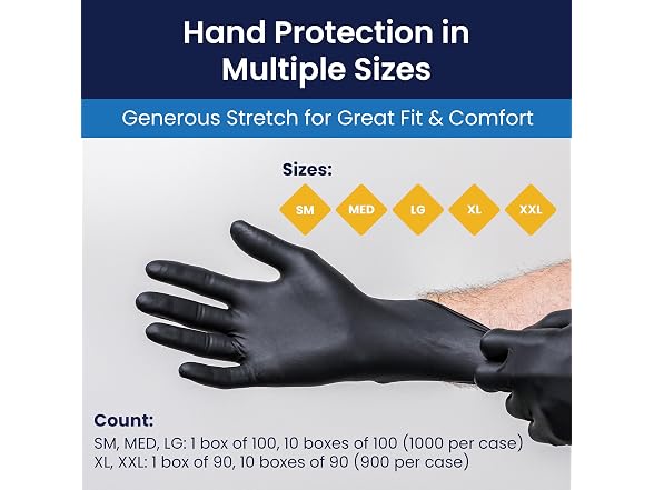 Adenna Dark Light Bulk Disposable Nitrile Gloves