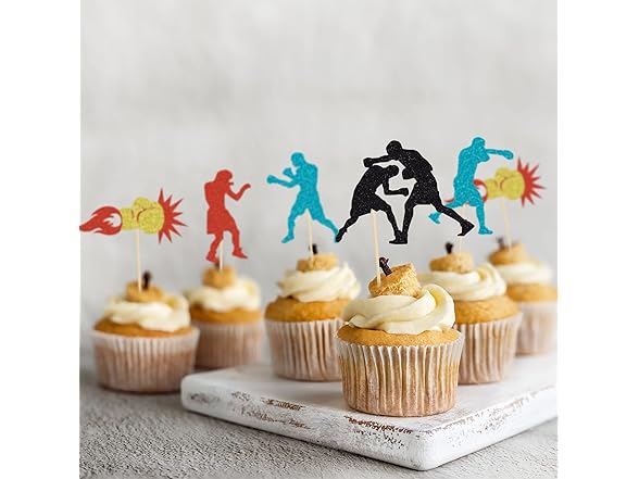 Gyufise  Boxing Player Cupcake Topper