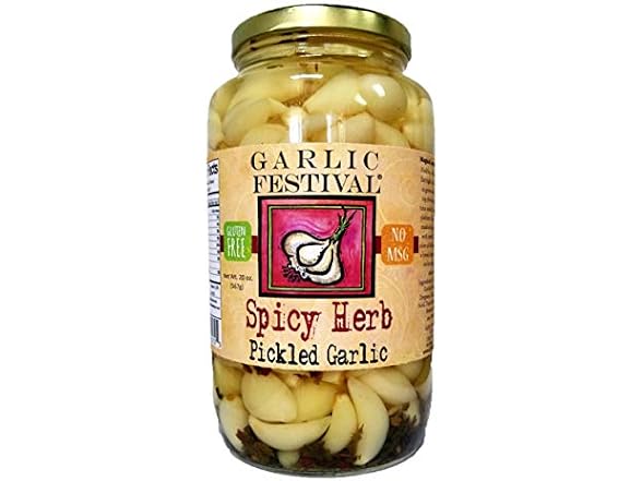 Garlic Festival Foods Spicy Herb Pickled Garlic
