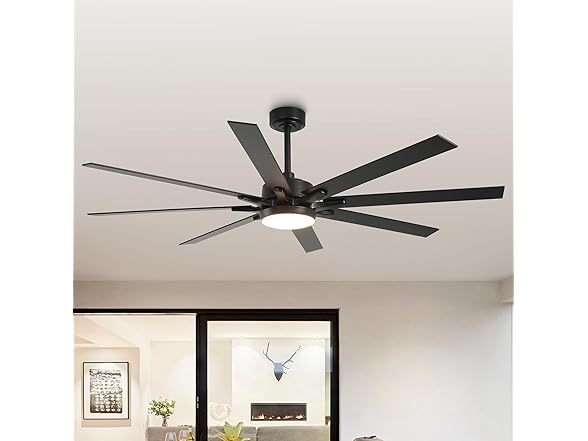 Parrot Uncle F8261BK110V 65" Ceiling Fan w/ Light