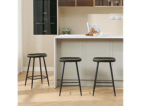 FIRAVOE Counter Stools Set of 3, Modern 24 inch Counter Height(Open Box)