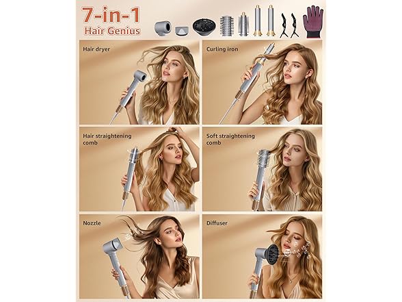 7-in-1 Hot Air Styler Blow Dryer Brush
