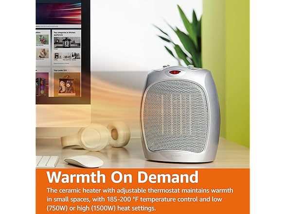 Amazon Basics Ceramic Space Heater 1500W