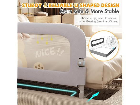 Bed Guard Rail for Toddlers