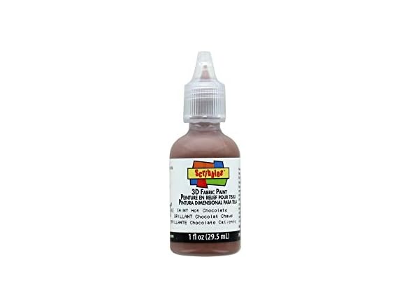 Scribbles 3d Fabric Paint 1oz-Shiny - Hot Chocolate