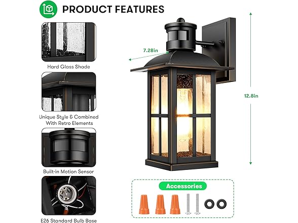 VerRon Motion Sensor Outdoor Light