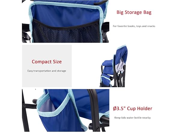 SUNNYFEEL Blue Kids Folding Camping Chair