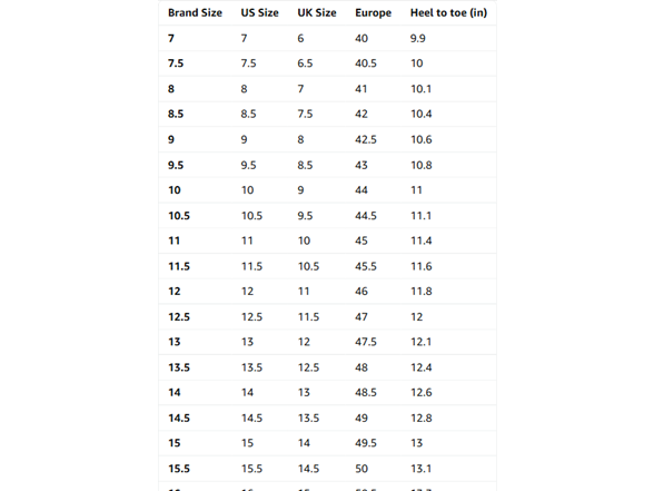Size Chart