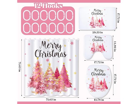 7 Pcs Christmas Shower Set