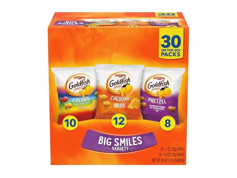 (30 Pk) Goldfish Crackers Big Smiles Variety Pack