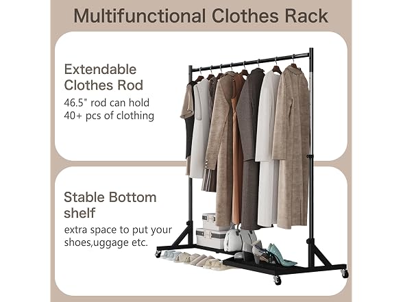 walnest Heavy-Duty Adjustable Garment Rack 