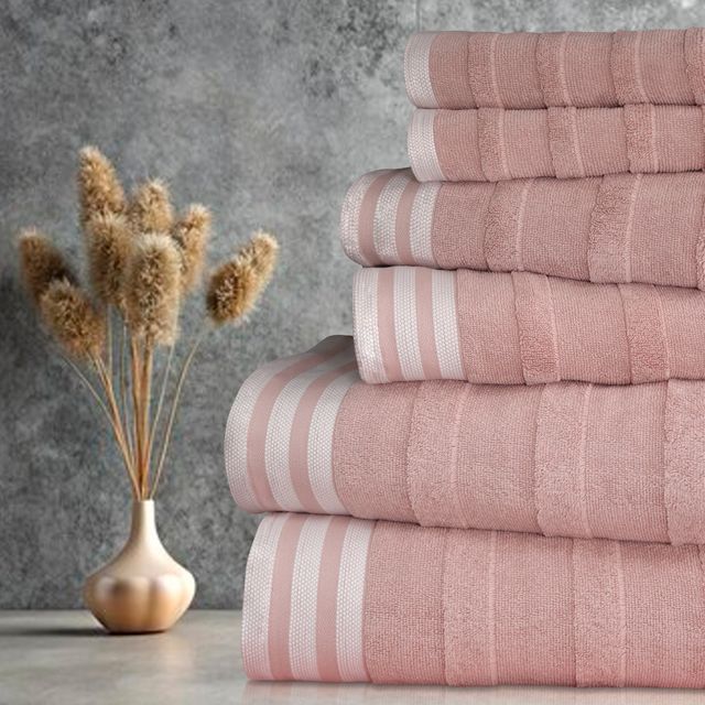 6-Piece Jacquard Stripe Kyoto Towel Set - Gallery 23