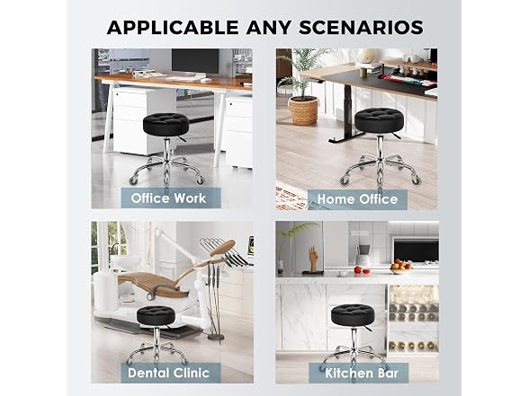 Rolling Stool with Wheels, Adjustable