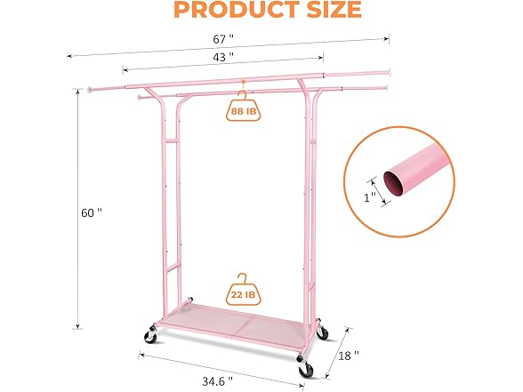 Fishat Pink Heavy Duty Double Rod