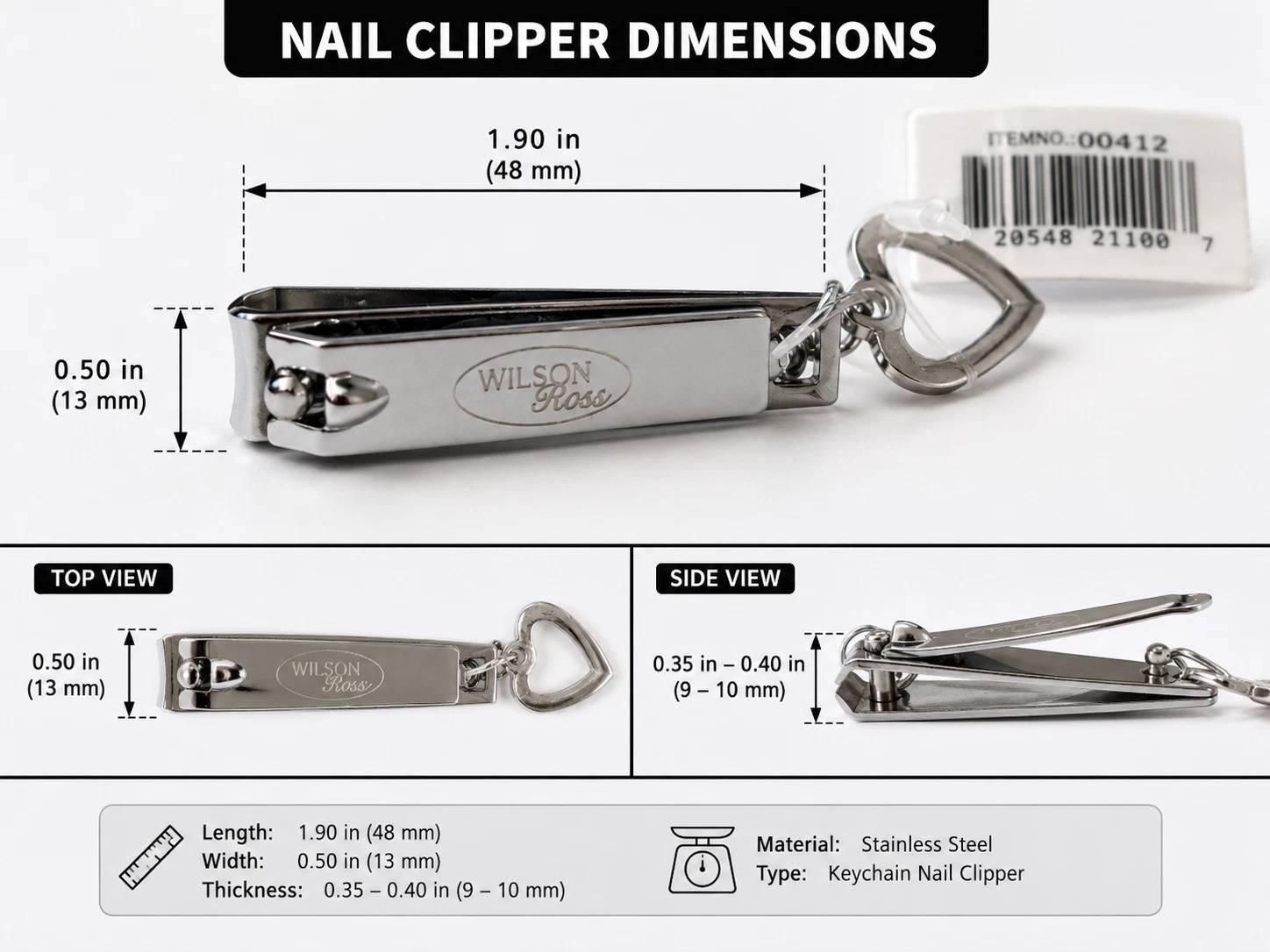 Keychain Nail Clippers Blue Box - Gallery 6