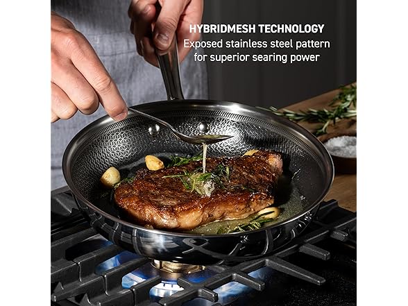 T-fal HybridMesh Tri-Ply Stainless Steel Fry Pan 12 Inch