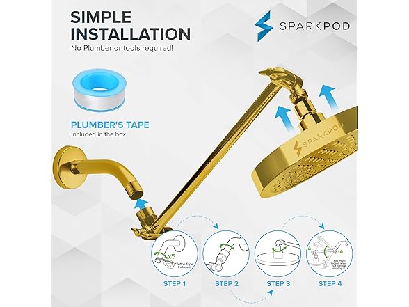 SparkPod 11" Shower Head Extension Arm