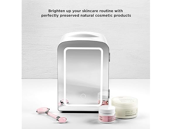 Chefman Mirrored Beauty Fridge w/LED