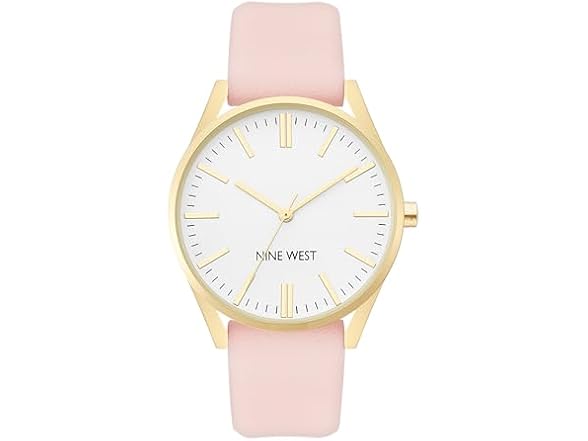 Nine West Women Gold-Tone & Pastel Pink Watch