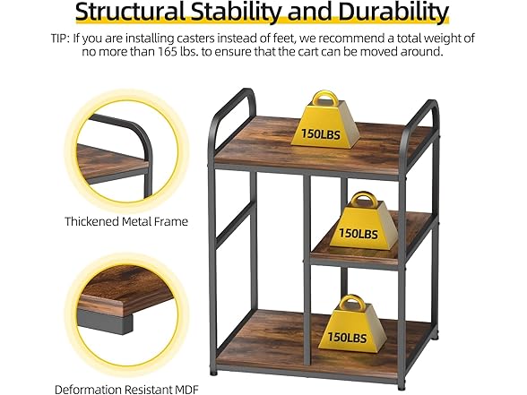 KDSOM Printer Stand with Adjustable Shelves