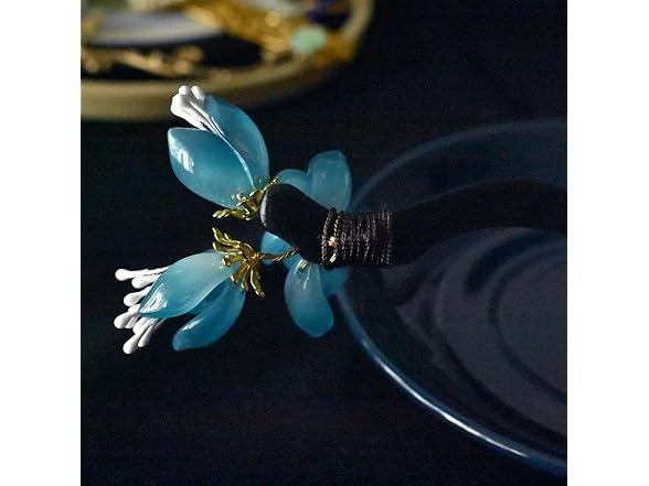 Cayyoomm Blue ice flower Hanfu hairpin
