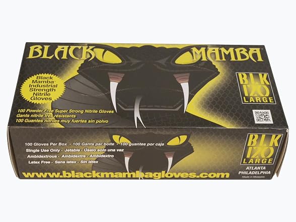 Black Mamba Super Strong Nitrile 100 Glove (LARGE)