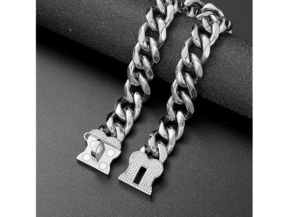 Silver Dog Chain Collars for Medium Large Do
